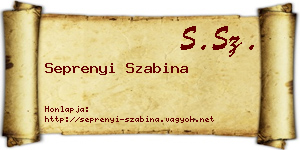 Seprenyi Szabina névjegykártya