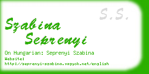 szabina seprenyi business card